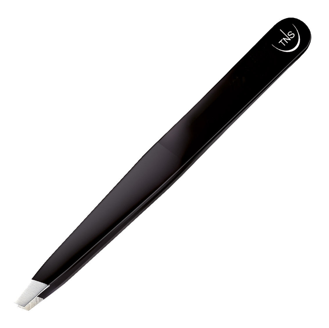 Professionelle schwarze Edelstahl-Augenbrauenpinzette mit abgeschrägter Spitze