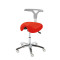 Corsa V swivel stool on castors colour red