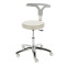 Monza swivel stool on castors pearl grey