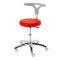 Monza swivel stool on castors colour red