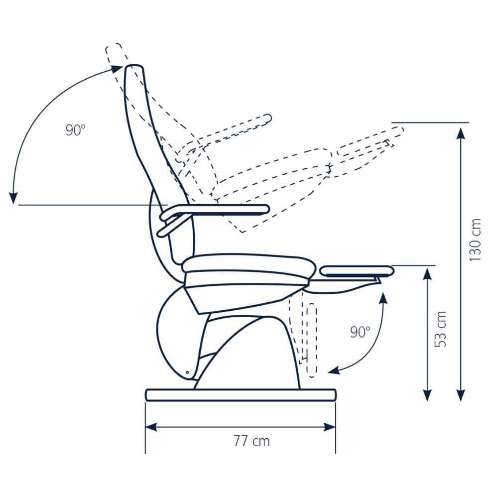 Beta 1-motor electric chair with foot control
