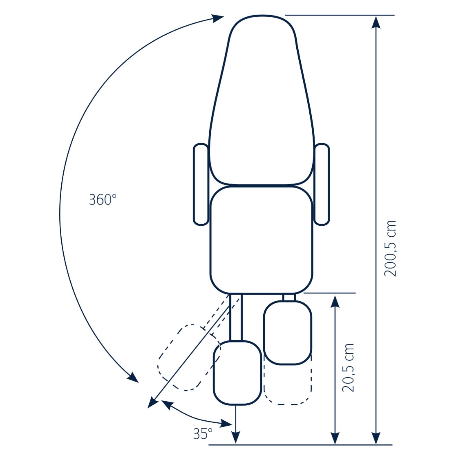Beta 1-motor electric chair with foot control