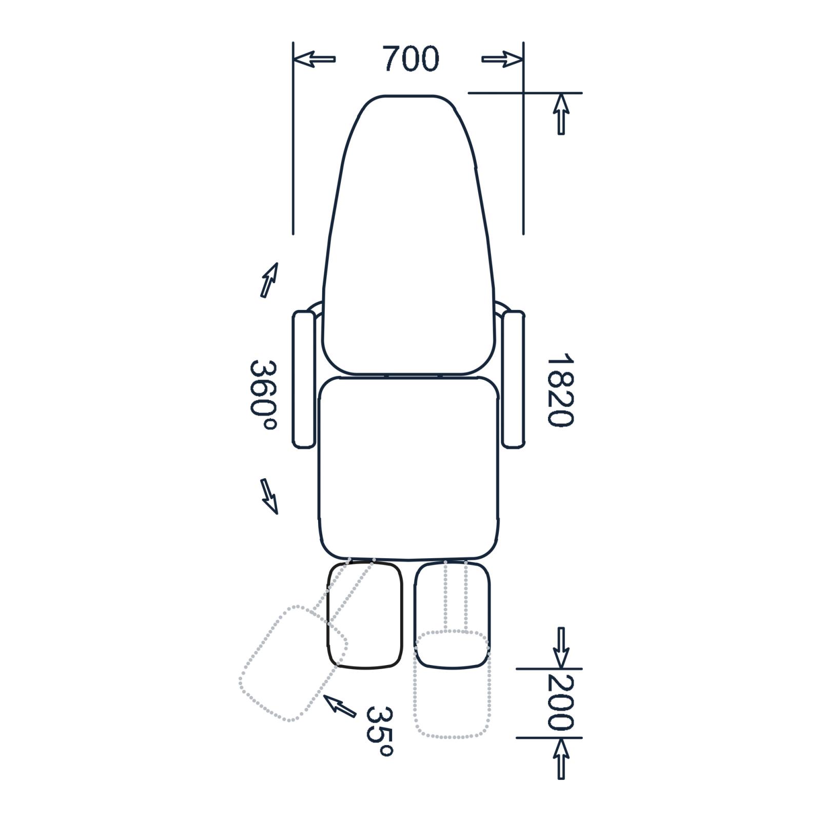 Omega armchair with headrest and 3-motor electric movements