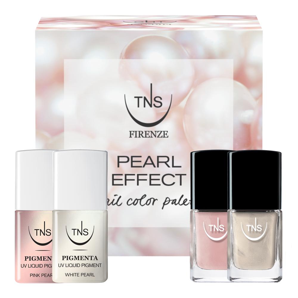 Pearl Effect TNS Pigmenta Set und perlmuttfarbene Nagellacke