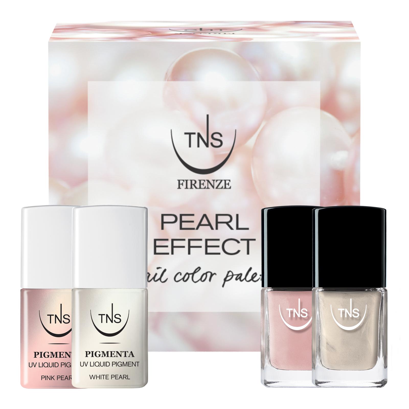 Pearl Effect TNS Pigmenta Set und perlmuttfarbene Nagellacke