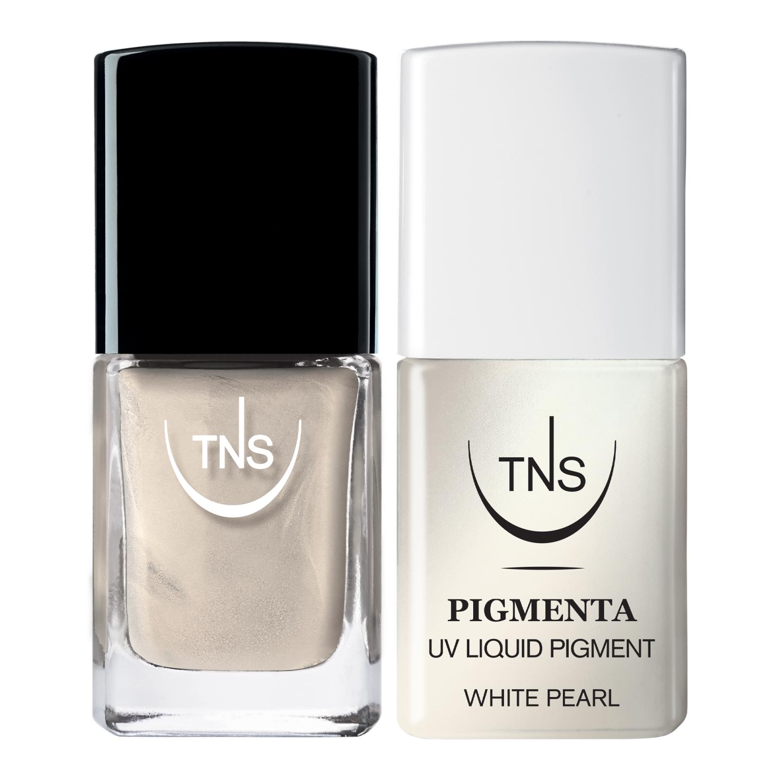 Pearl Effect TNS Pigmenta Set und perlmuttfarbene Nagellacke