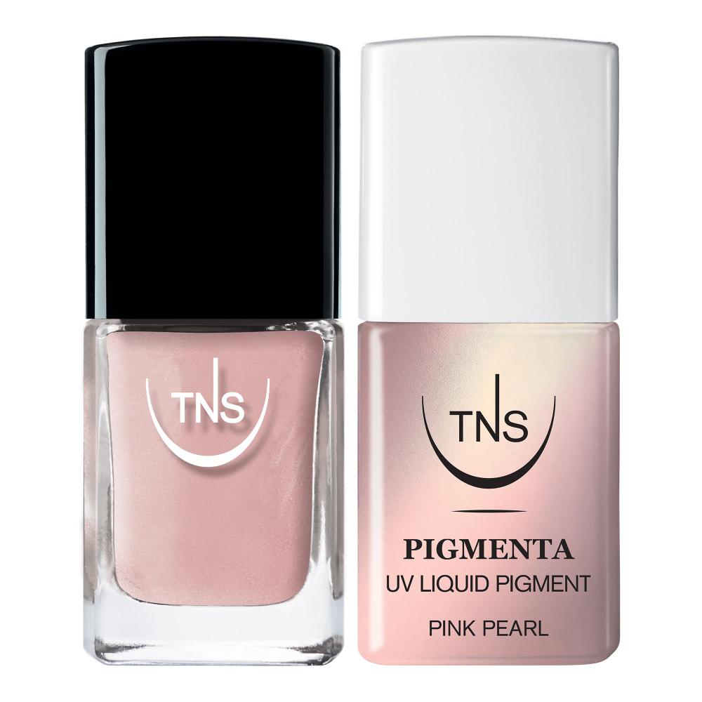 Pearl Effect TNS Pigmenta Set und perlmuttfarbene Nagellacke