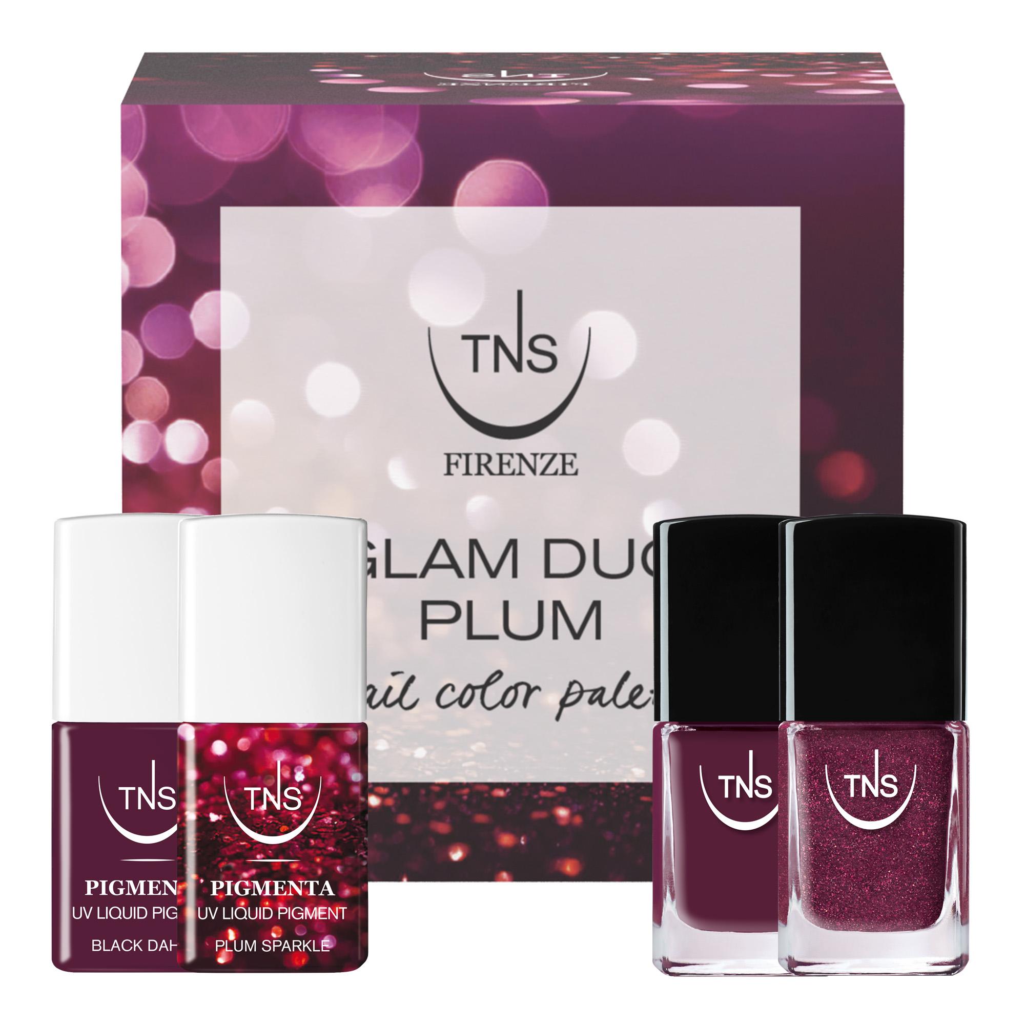 Kit Pigmenta et Vernis à Ongles Glam Duo Plum TNS Bordeaux