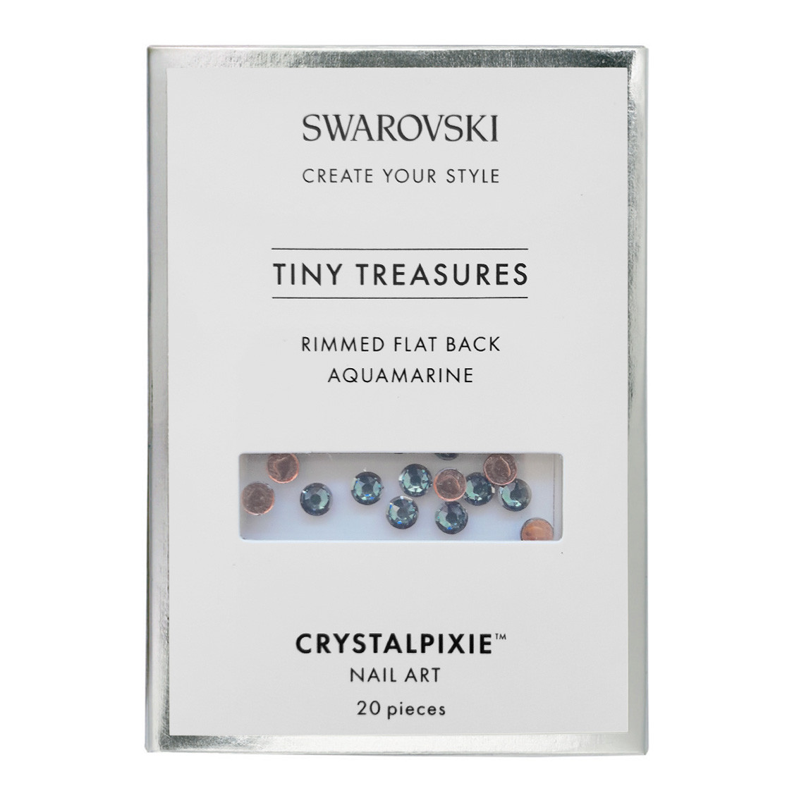 Rimmed Flat Back - Aquamarine 20 pcs - Swarovski® Tiny Treasures
