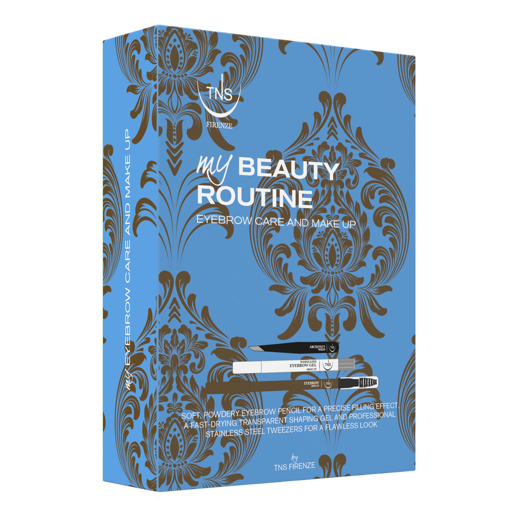 Cofanetto regalo Beauty Gift Gel fissante, Pinzetta, Matita marrone freddo sopracciglia TNS