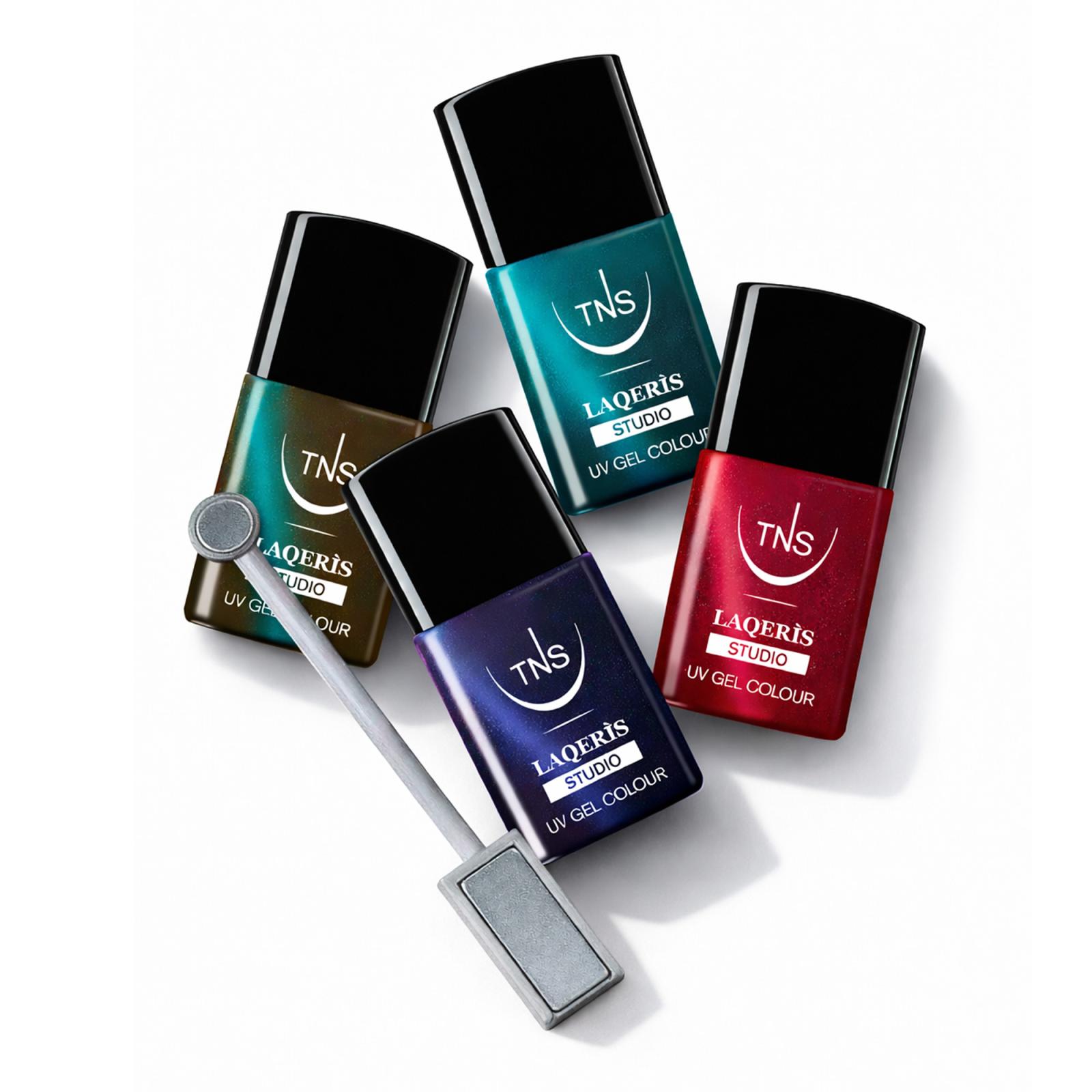 Promozione Smalto semipermanente Laqèris Studio TNS 4 colori Magnetic + Penna Megnetica