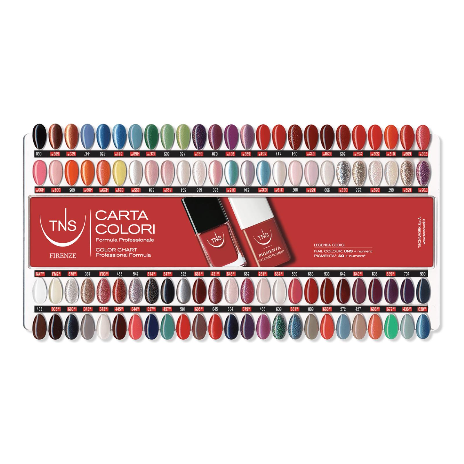 Farbkarte für Nagellacke und Pigmenta, 100 Farbtöne TNS