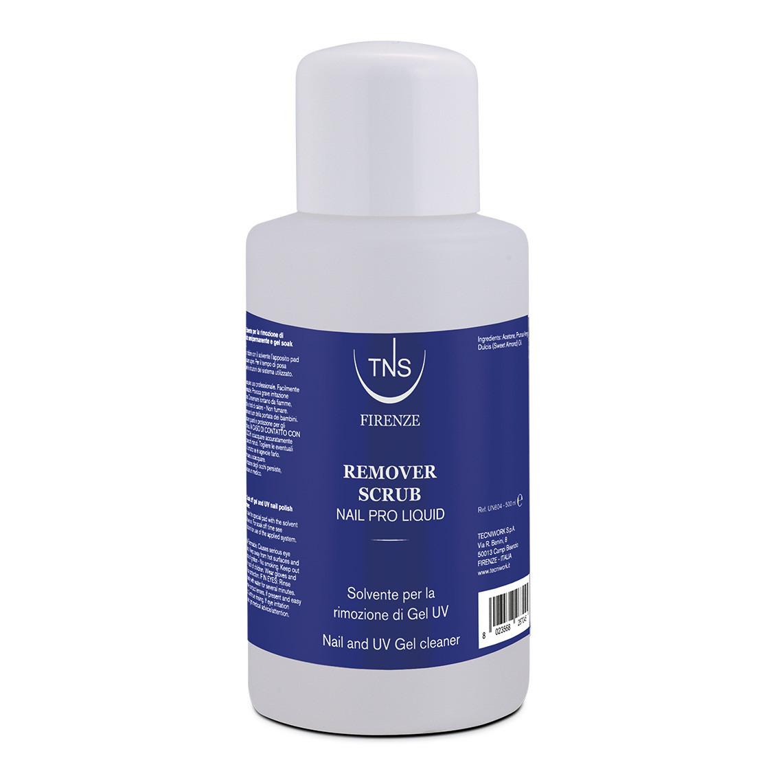 Solvent for semipermanent nail polish and gel soak off Remover Scrub TNS 500 ml