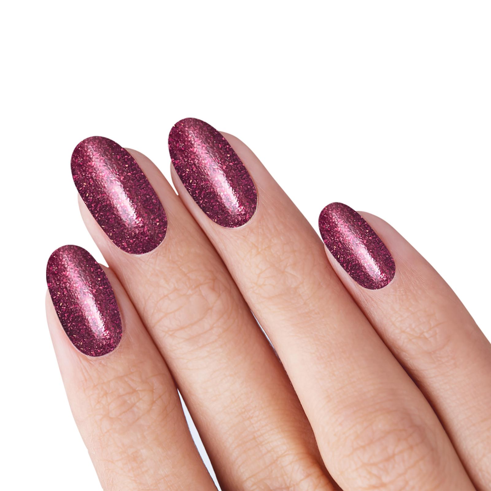 Nail Polish Plum Sparkle burgundy glitter 10 ml TNS