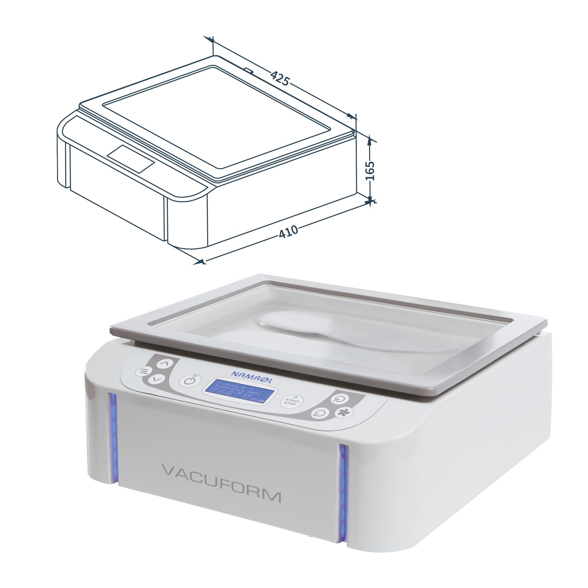 Termoformadora digital con pedal, bomba de vacío y sistema de refrigeración Vacuform.