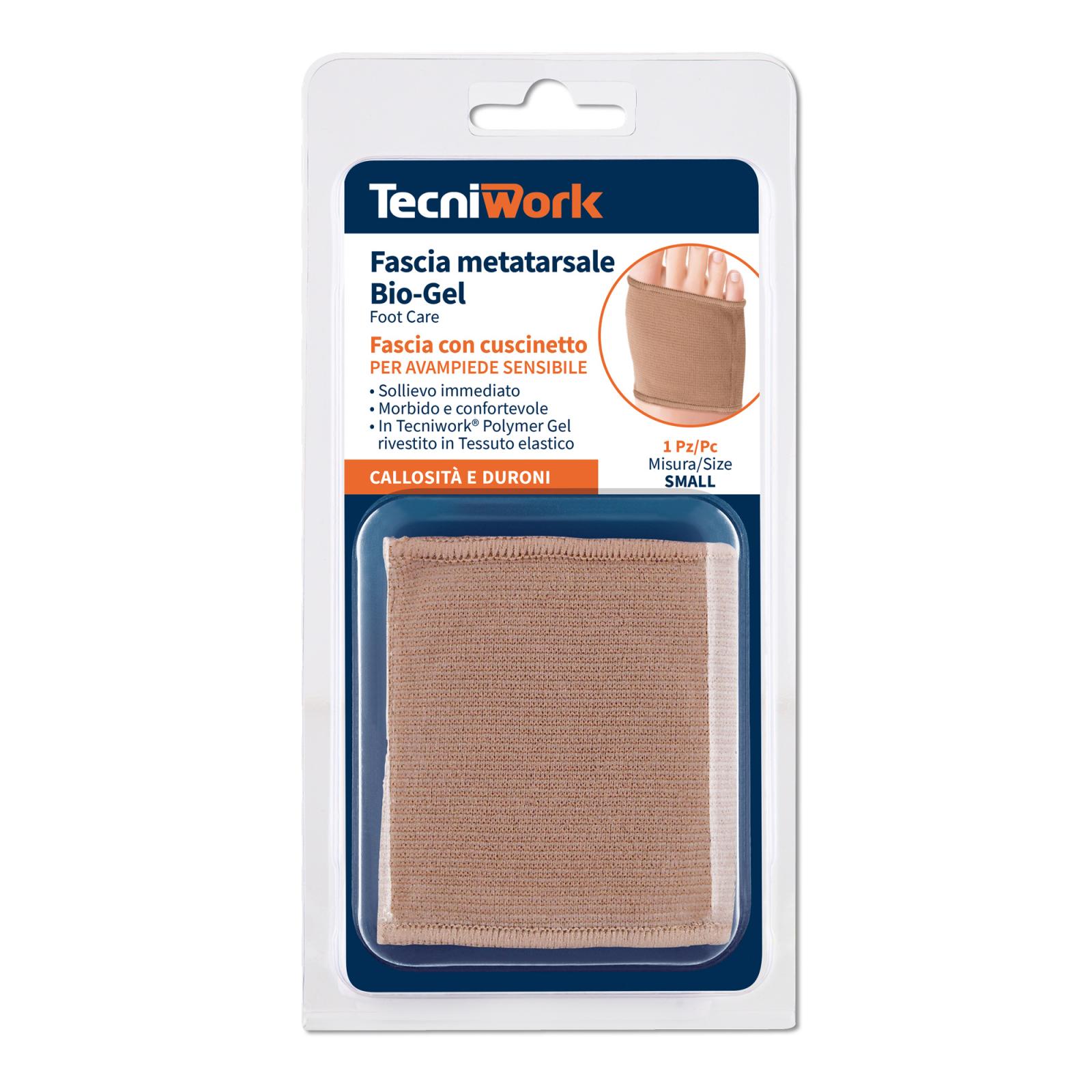 Faja metatarsiana para pies Bio-Gel en tejido y Tecniwork Polymer Gel.