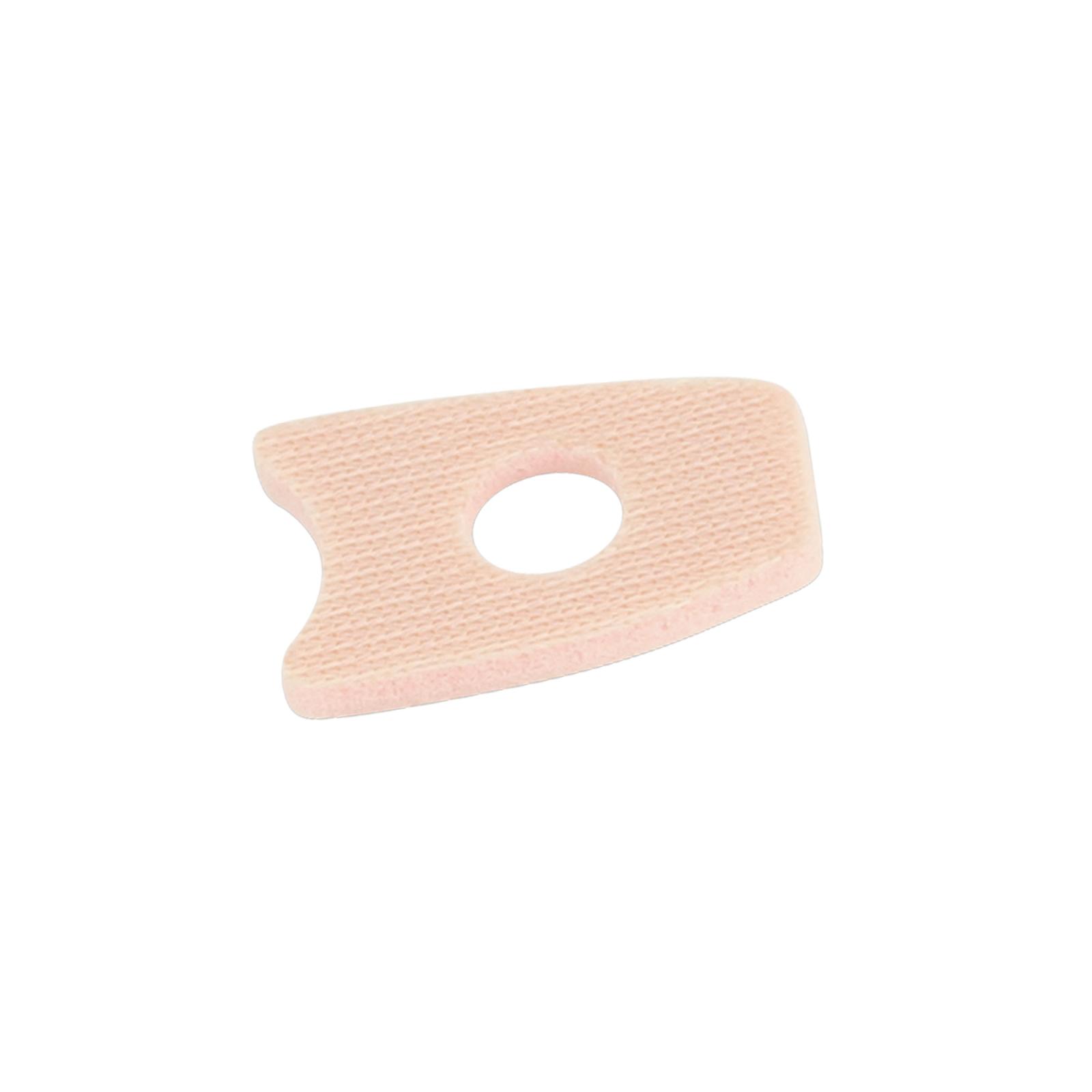 Protectores para los dedos de los pies con orificio central, fabricados en látex.