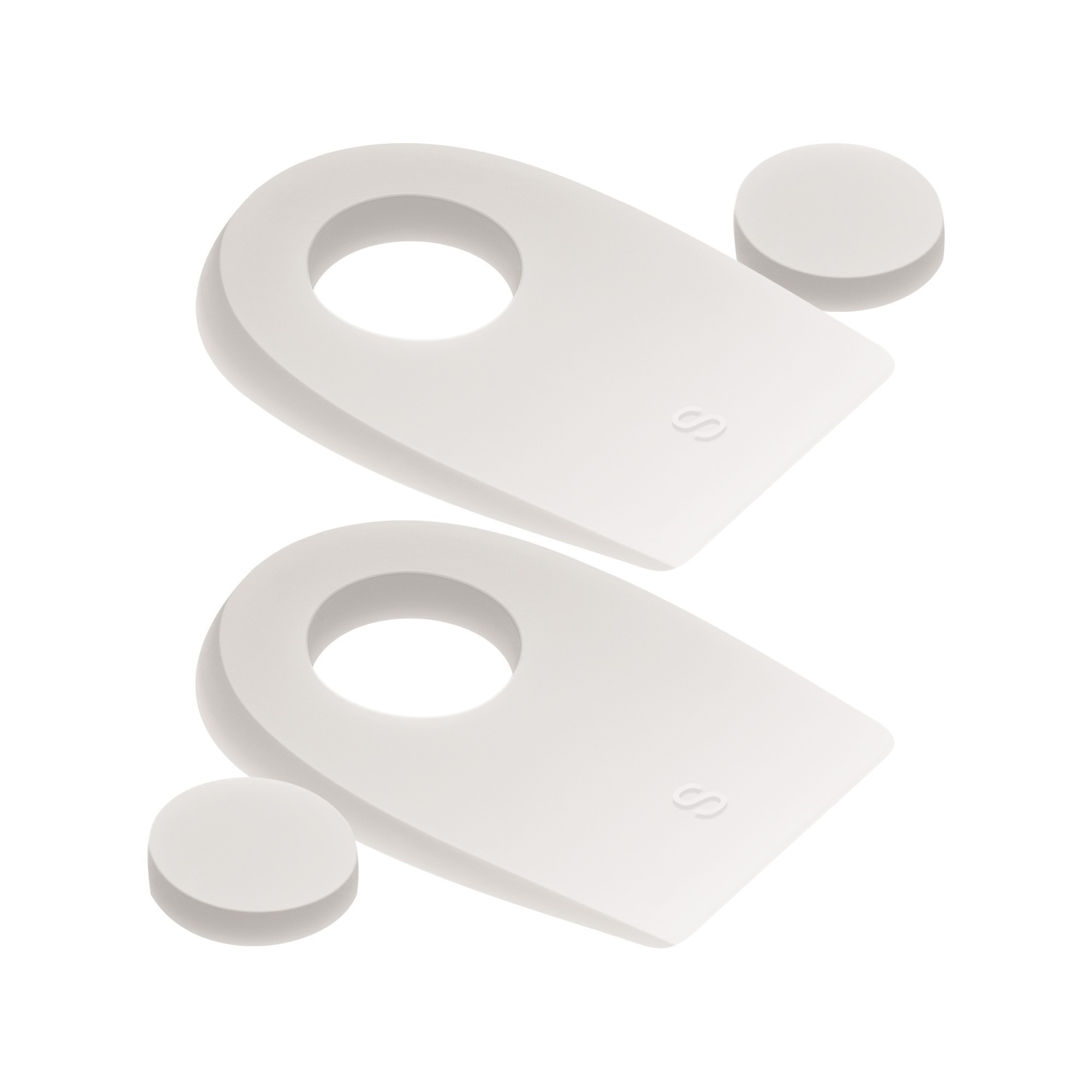 Silicone heel pads with removable central pad