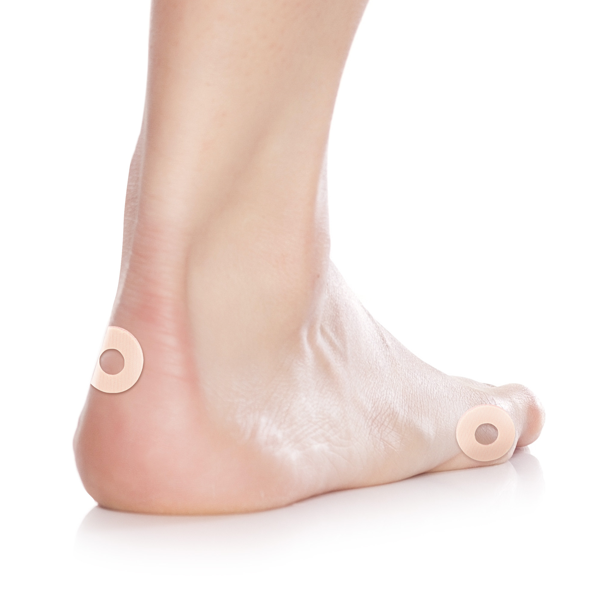 Large round latex foot protectors with central hole