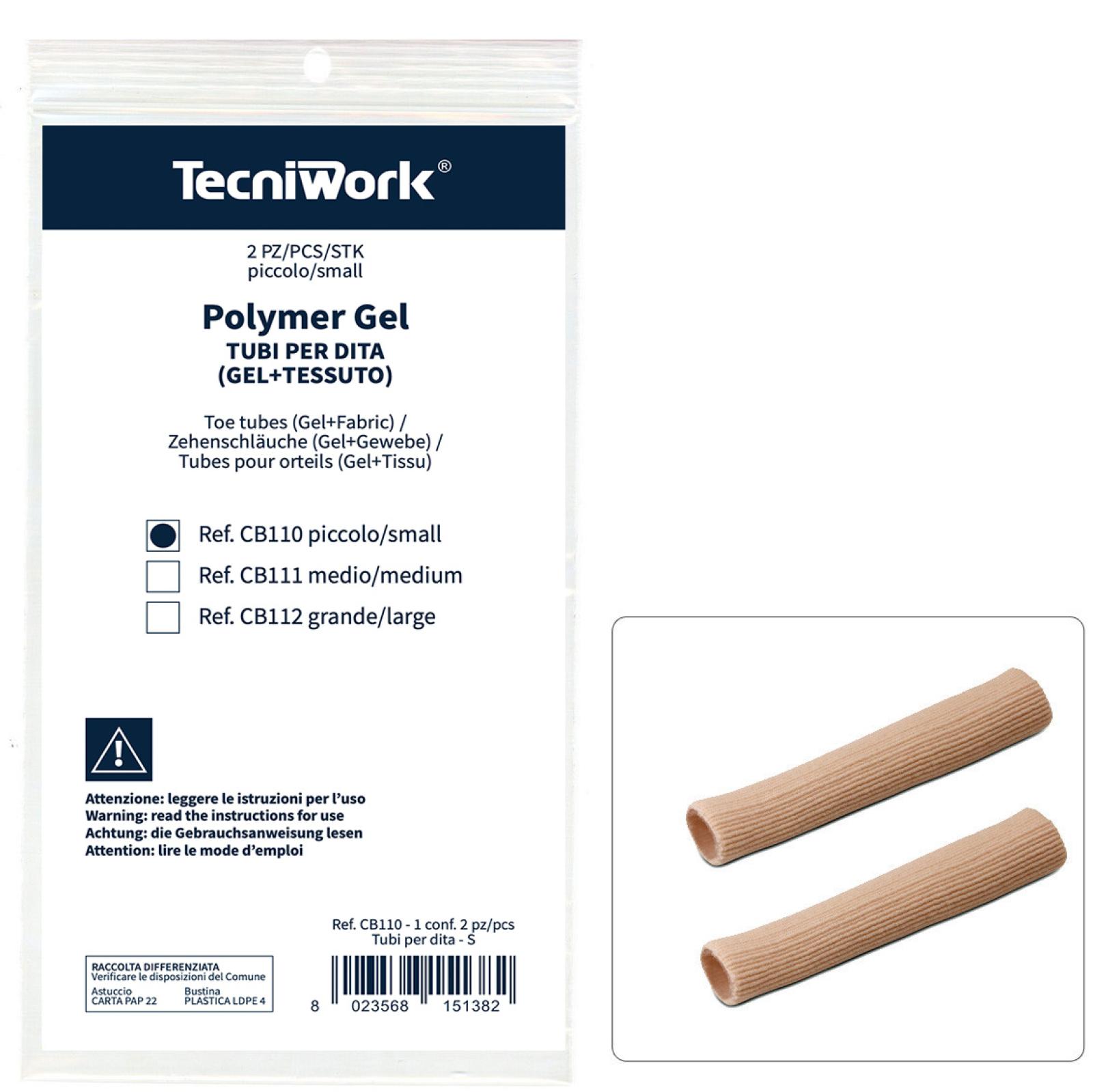 Protección tubular para los dedos de los pies en tejido y Tecniwork Polymer Gel.