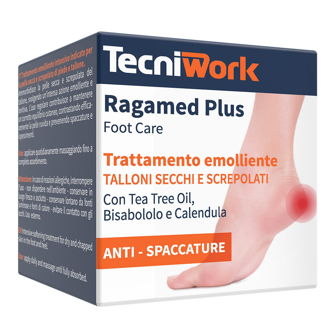 Ragamed Plus traitement émollient des pieds pour les talons secs 75 ml présentoir de 8 pièces