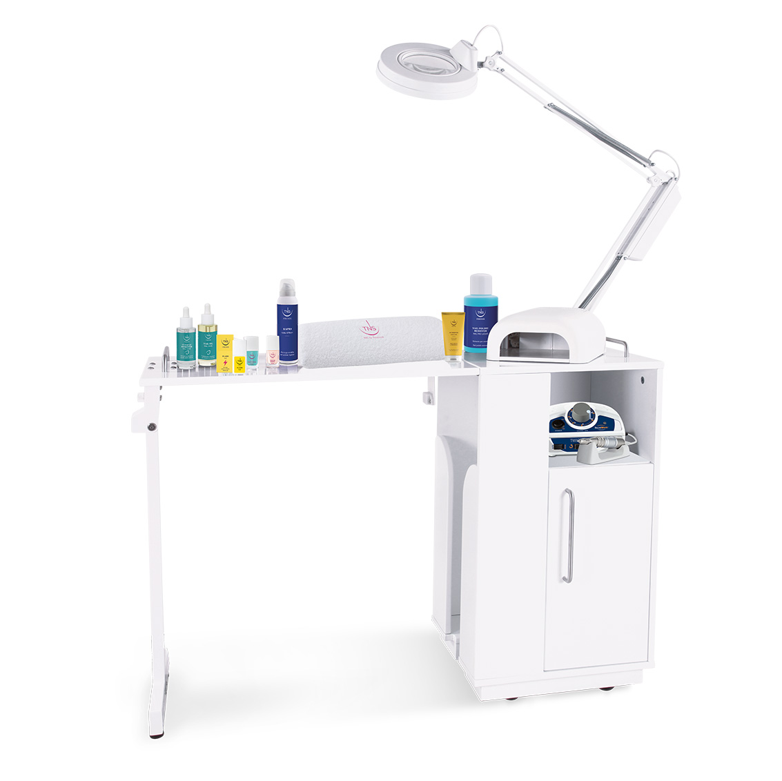 Compact folding professional manicure table