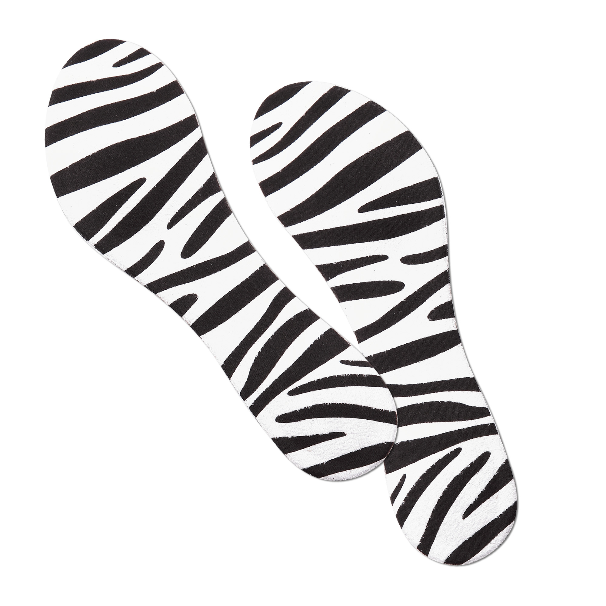 Tecniwork Foam Insoles ¾ Zebra Patterned Foam Night and Day Display 6 pairs