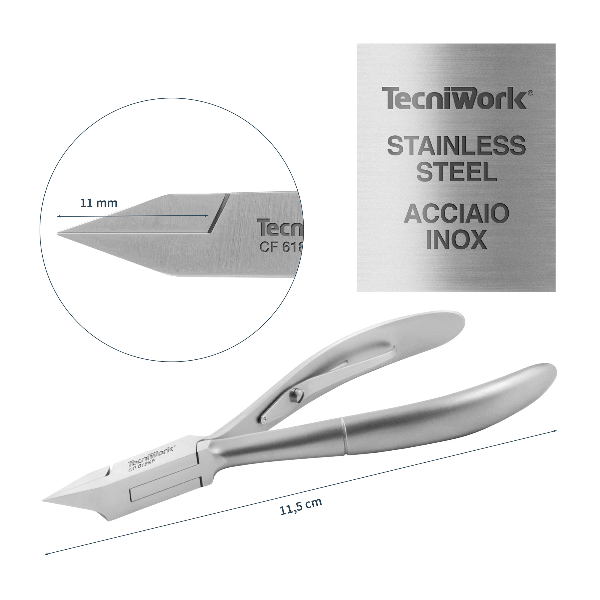 Professional nail nippers straight jaw cut 11 mm