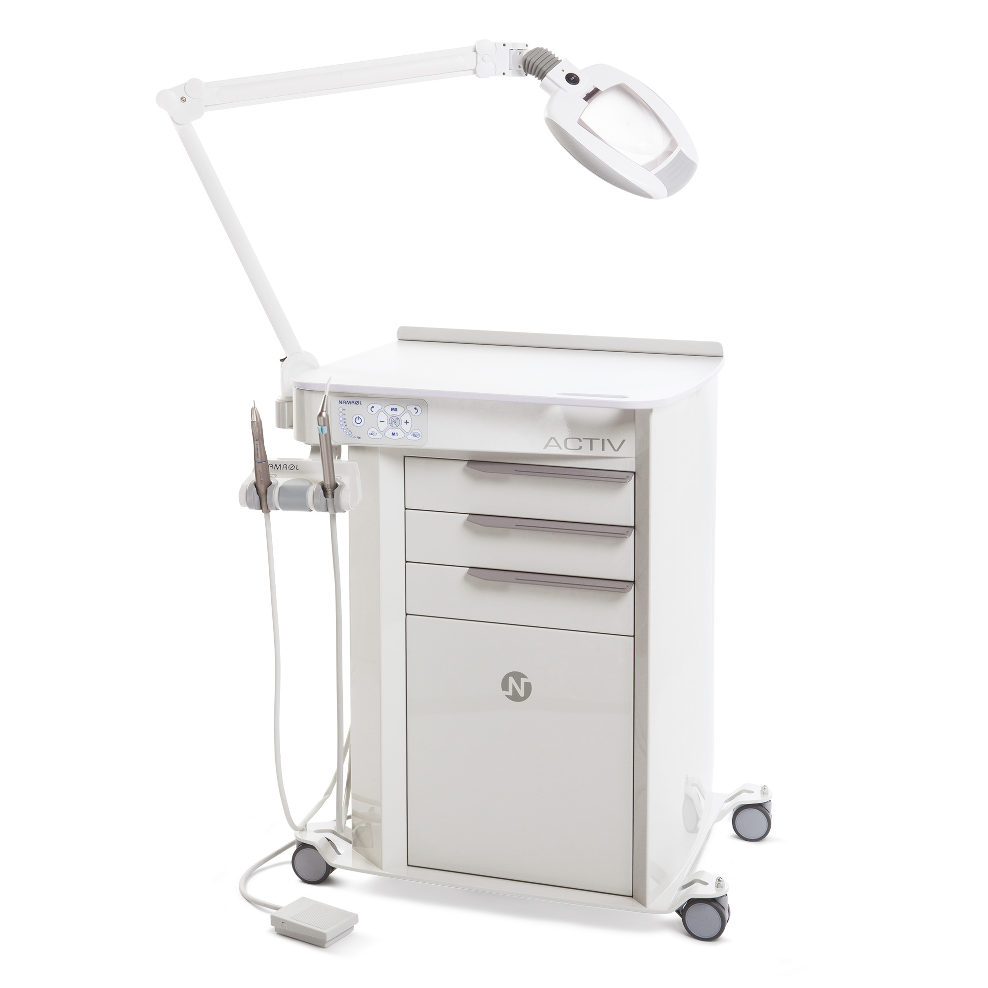 Podiatry unit Activ equipped with lamp, compressor and 2 instruments