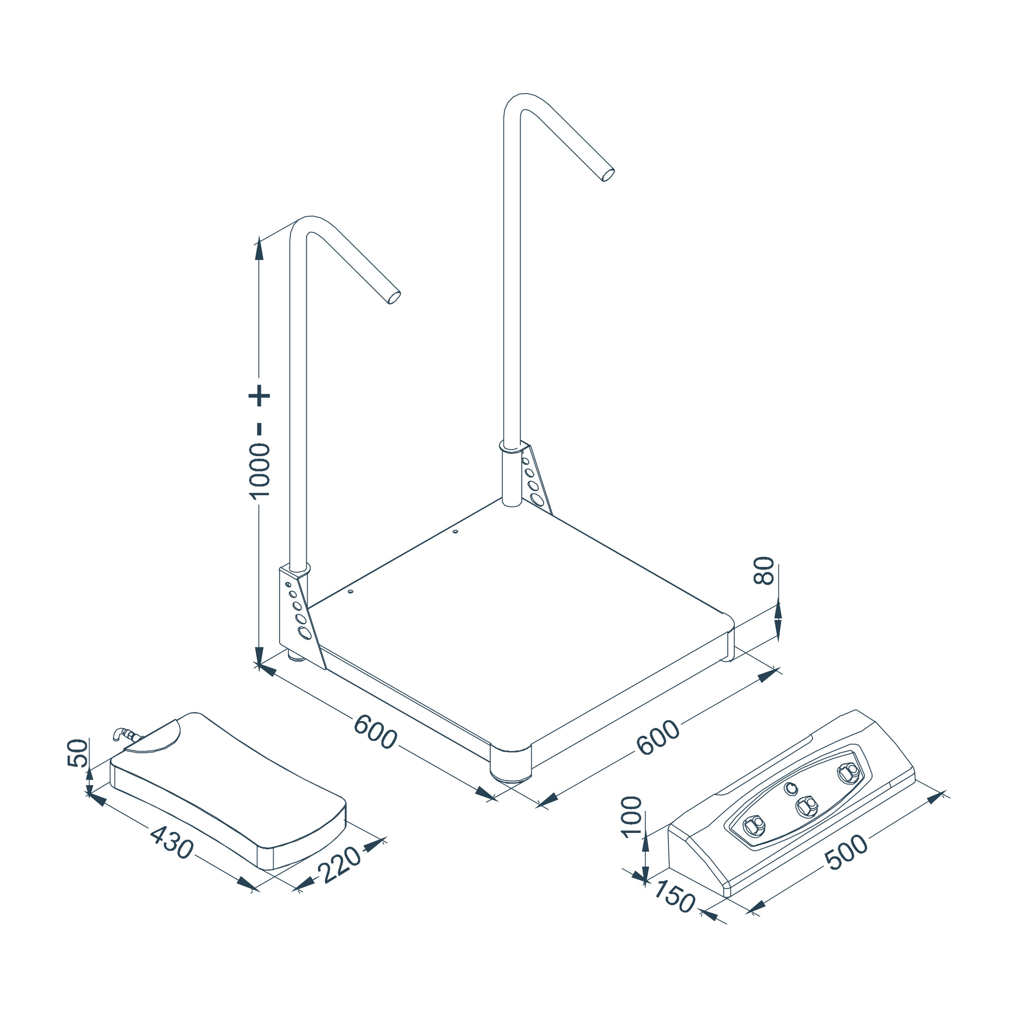 Stabil appliance for direct foot print taking