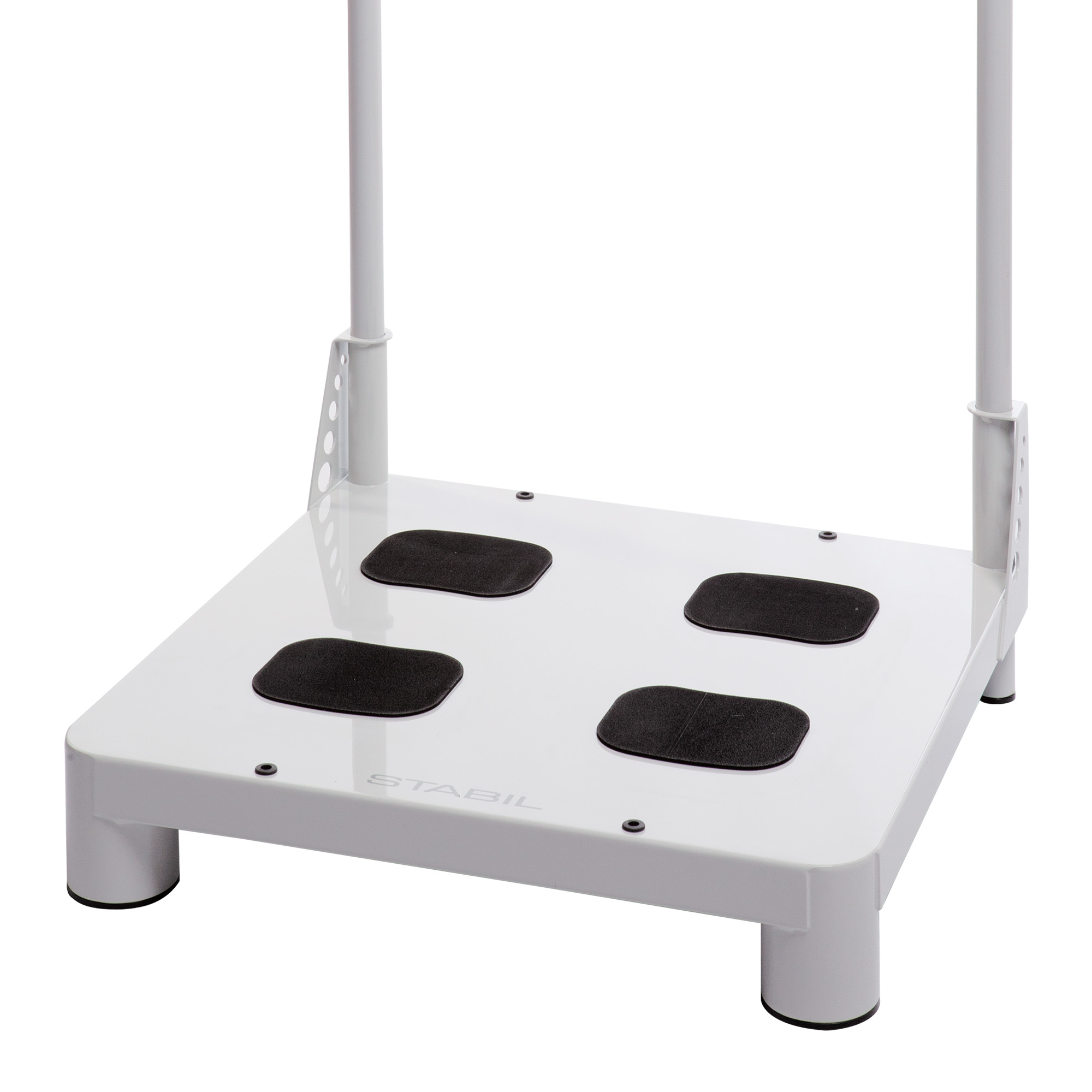 Foot print taking platform with adjustable support bars