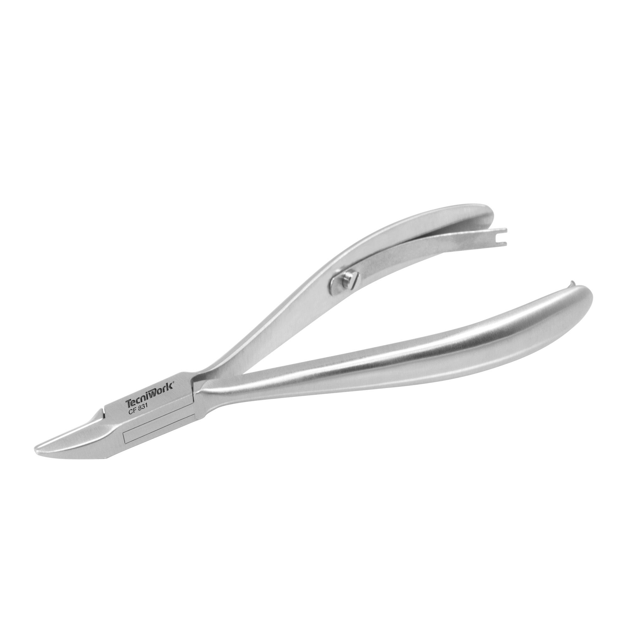 Professional nail nippers with round tip straight jaw cut 15 mm