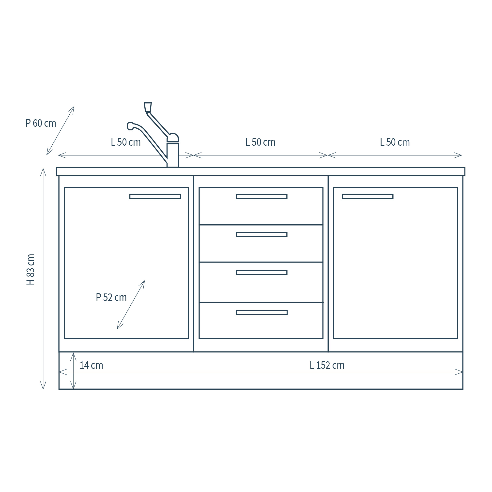 Studio 1 mit 3 Modulen und Sockel