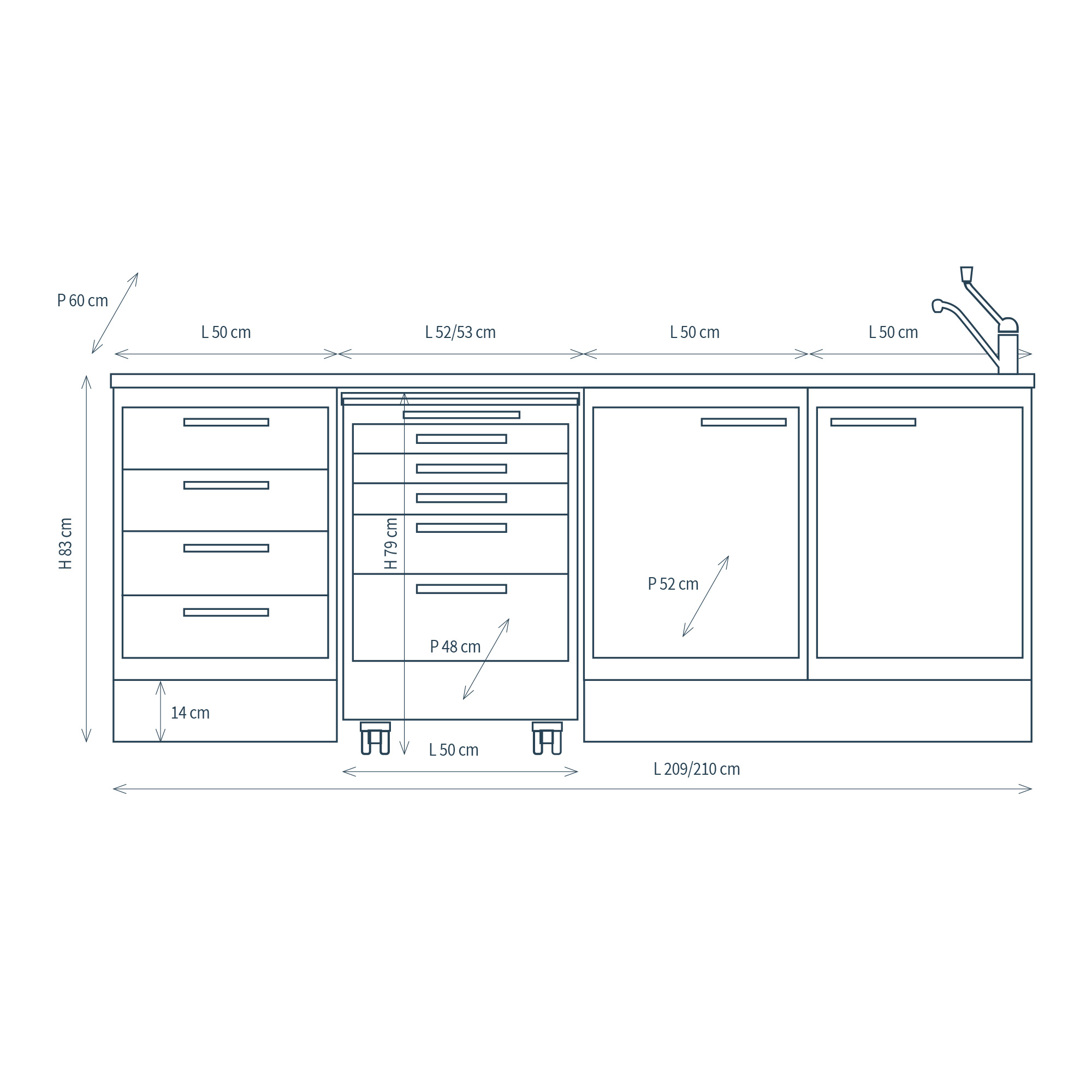 Studio 3 avec 4 modules, socle et servomobile intégré