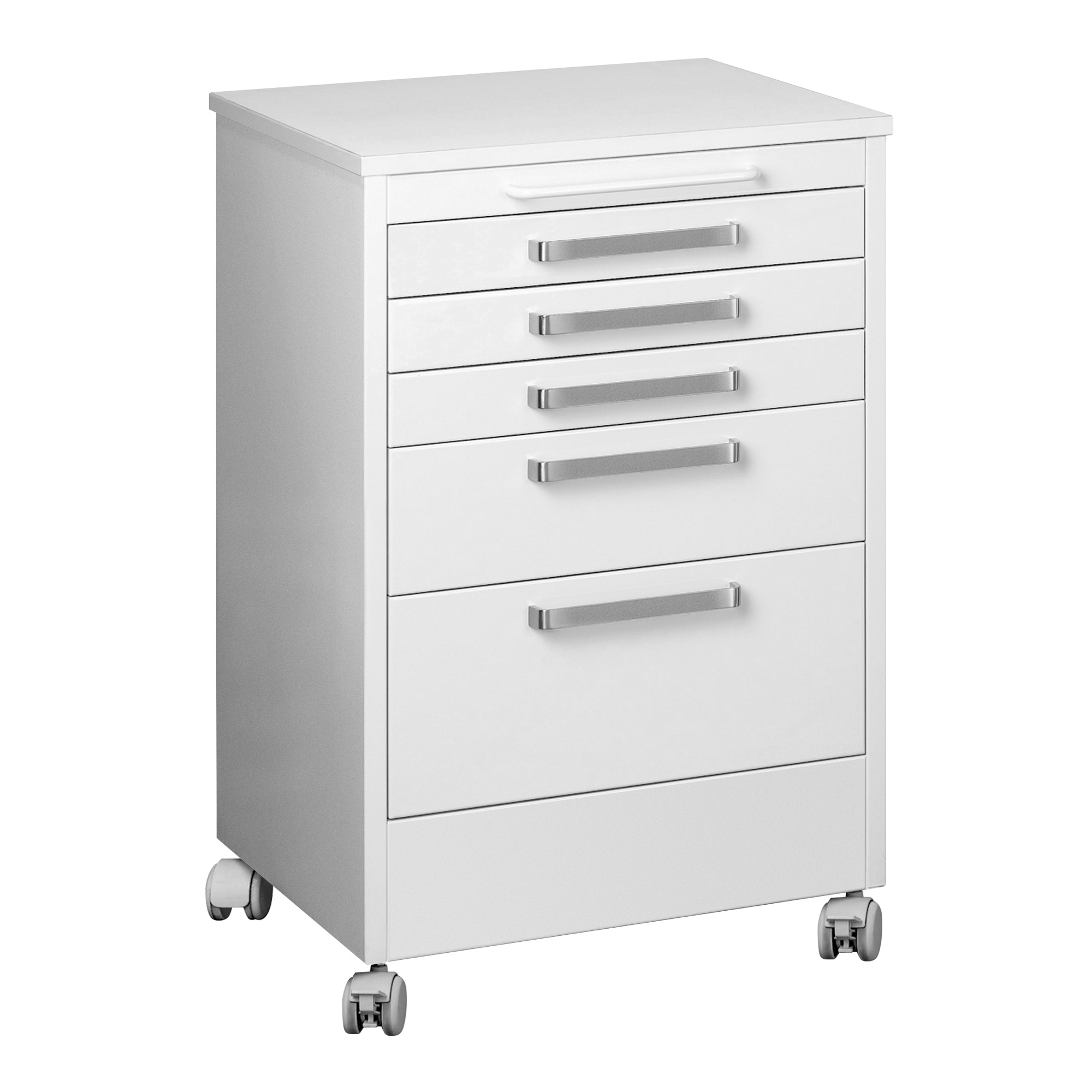 Unit on castors with 5 drawers