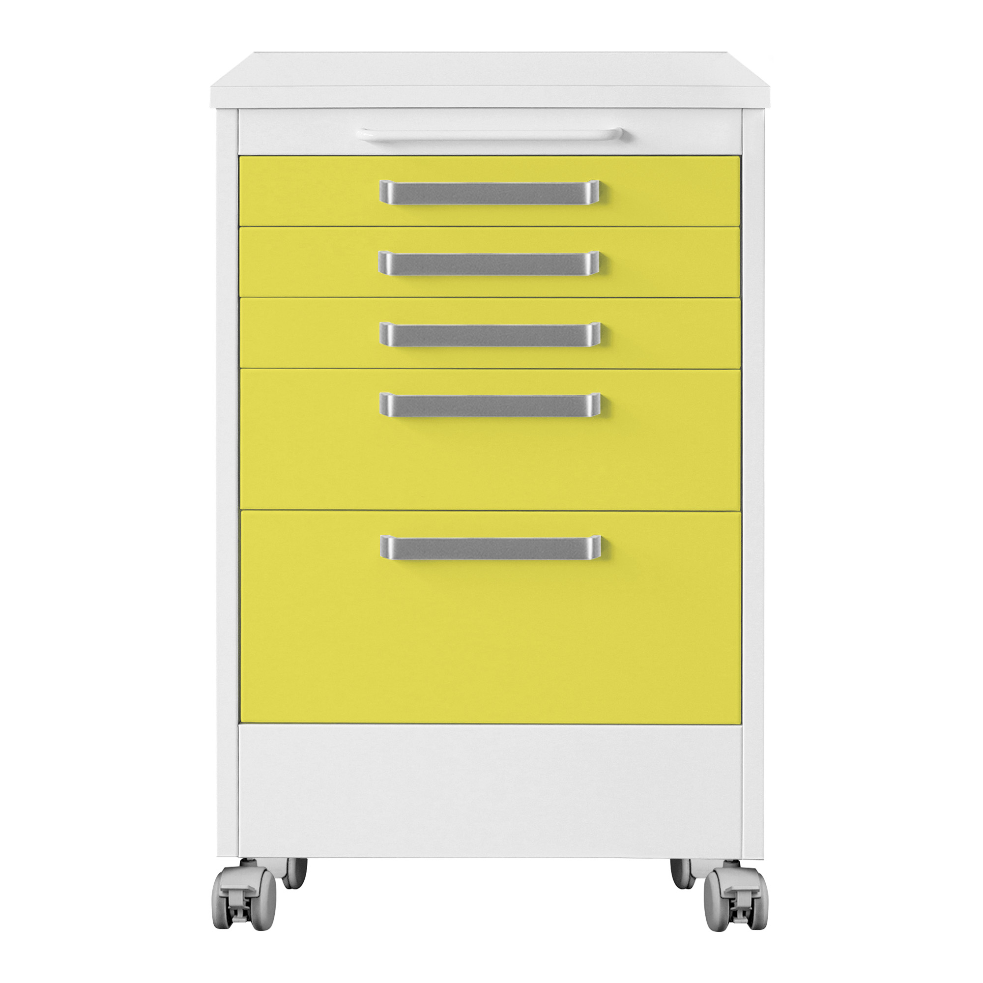 Unit on castors with 5 drawers