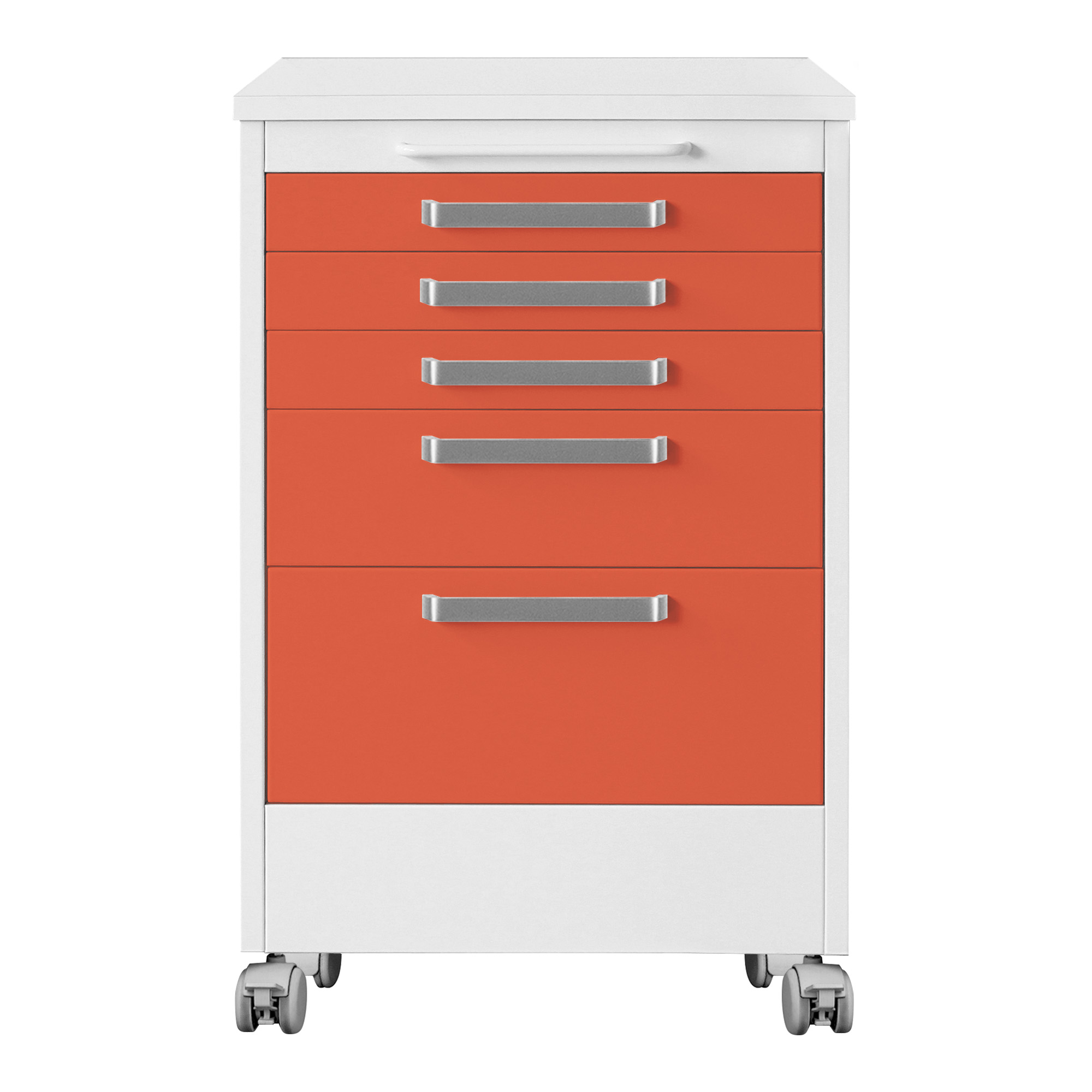 Unit on castors with 5 drawers