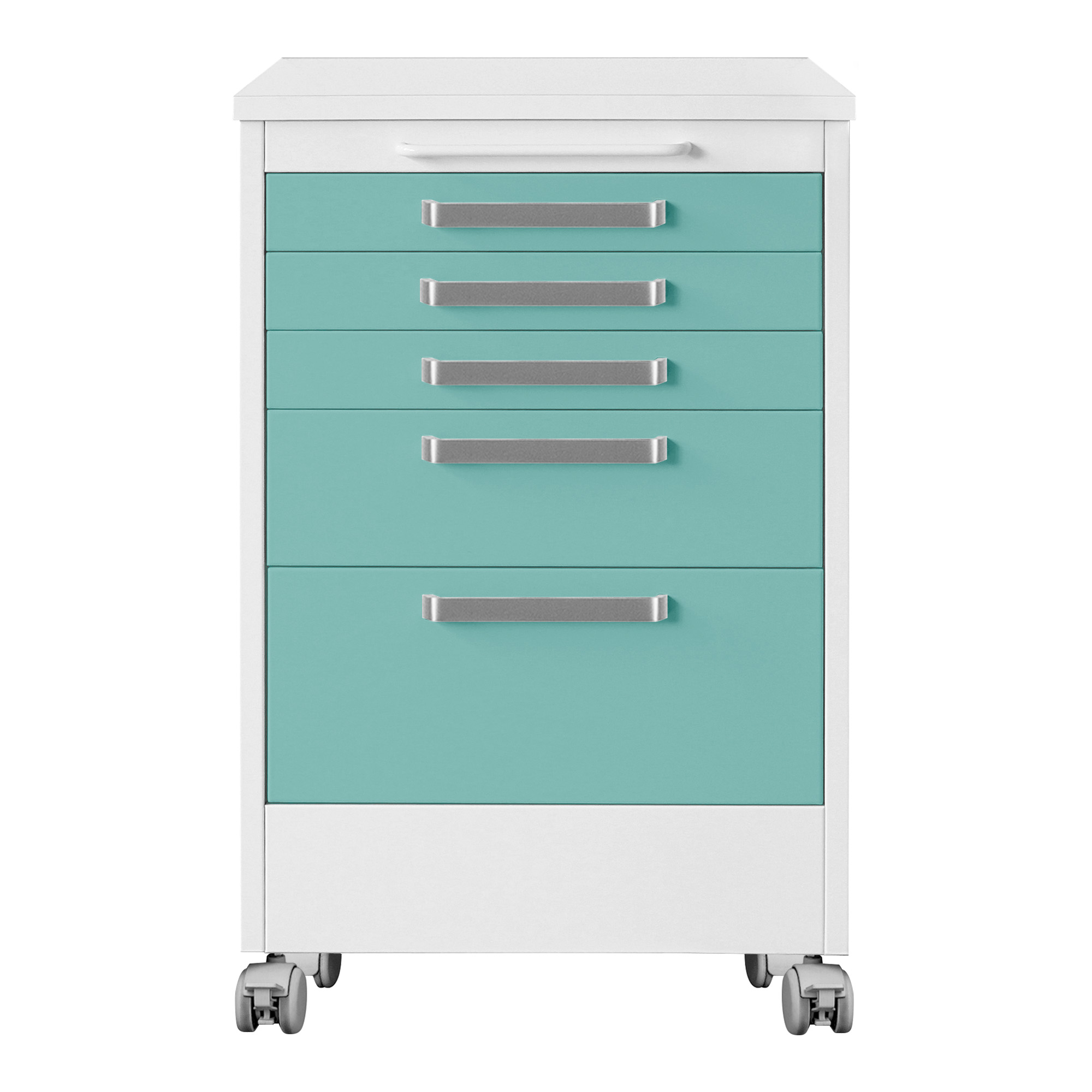 Unit on castors with 5 drawers