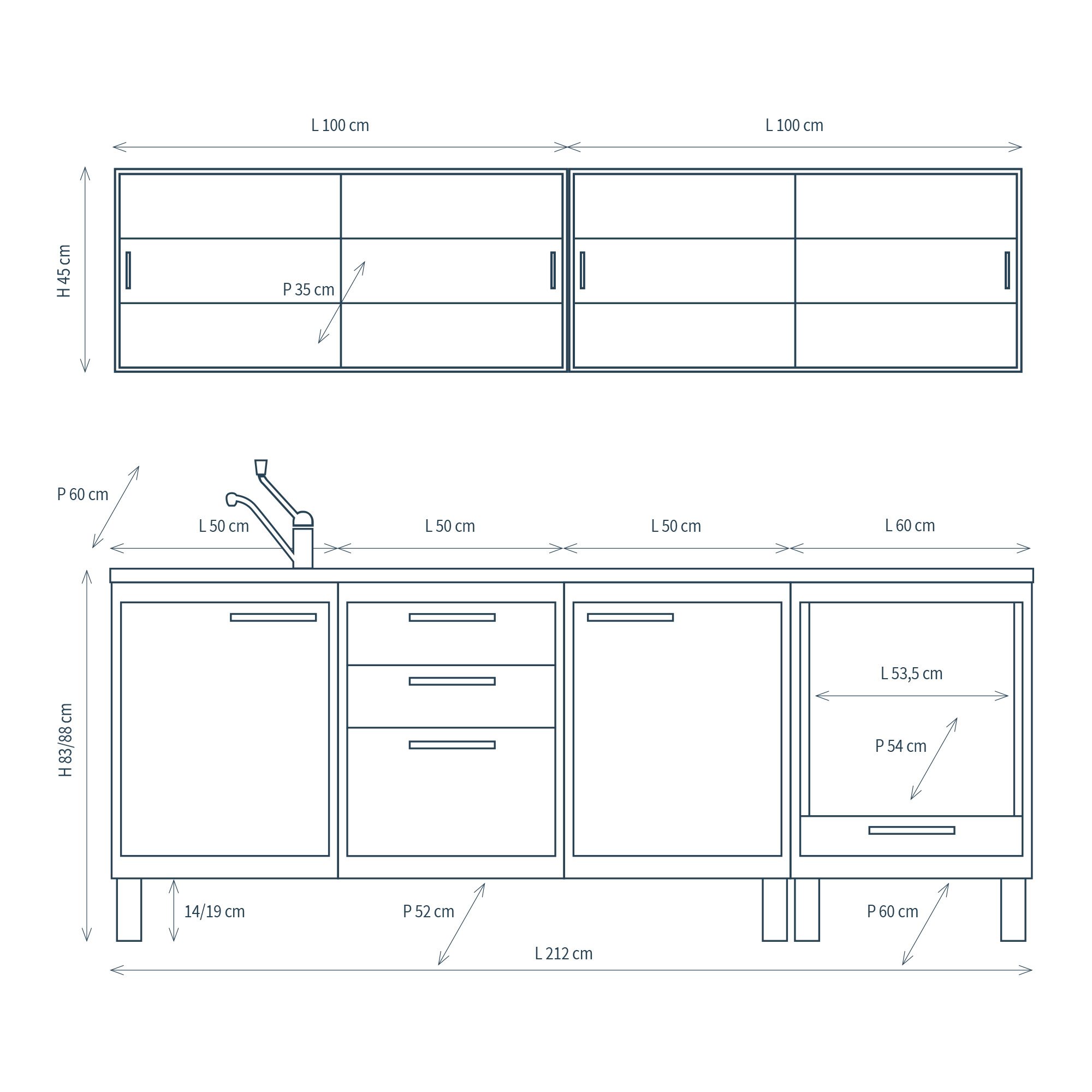 Sterilisation area with 2 showcases and autoclave compartment