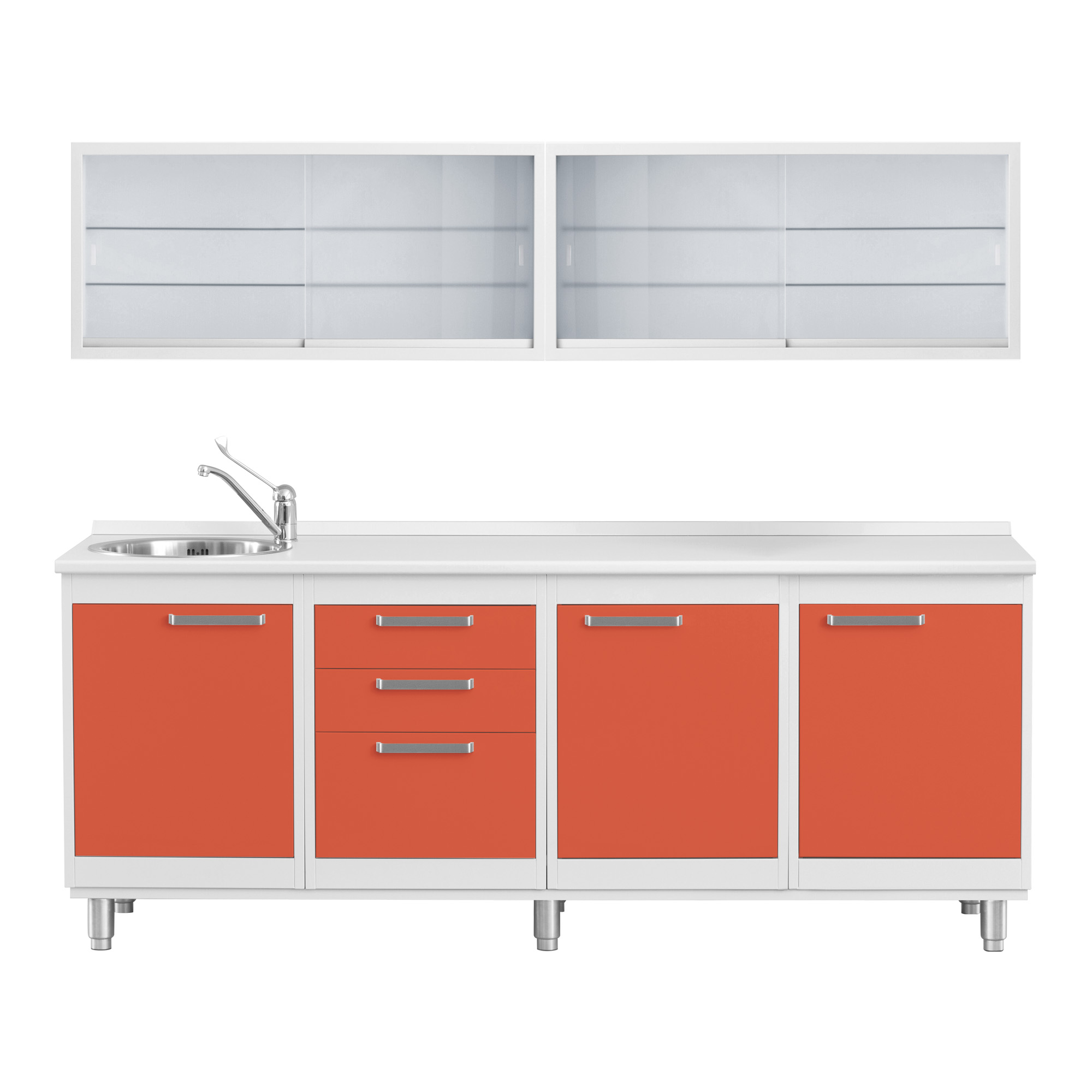 Sterilisation area with 2 showcases without autoclave compartment