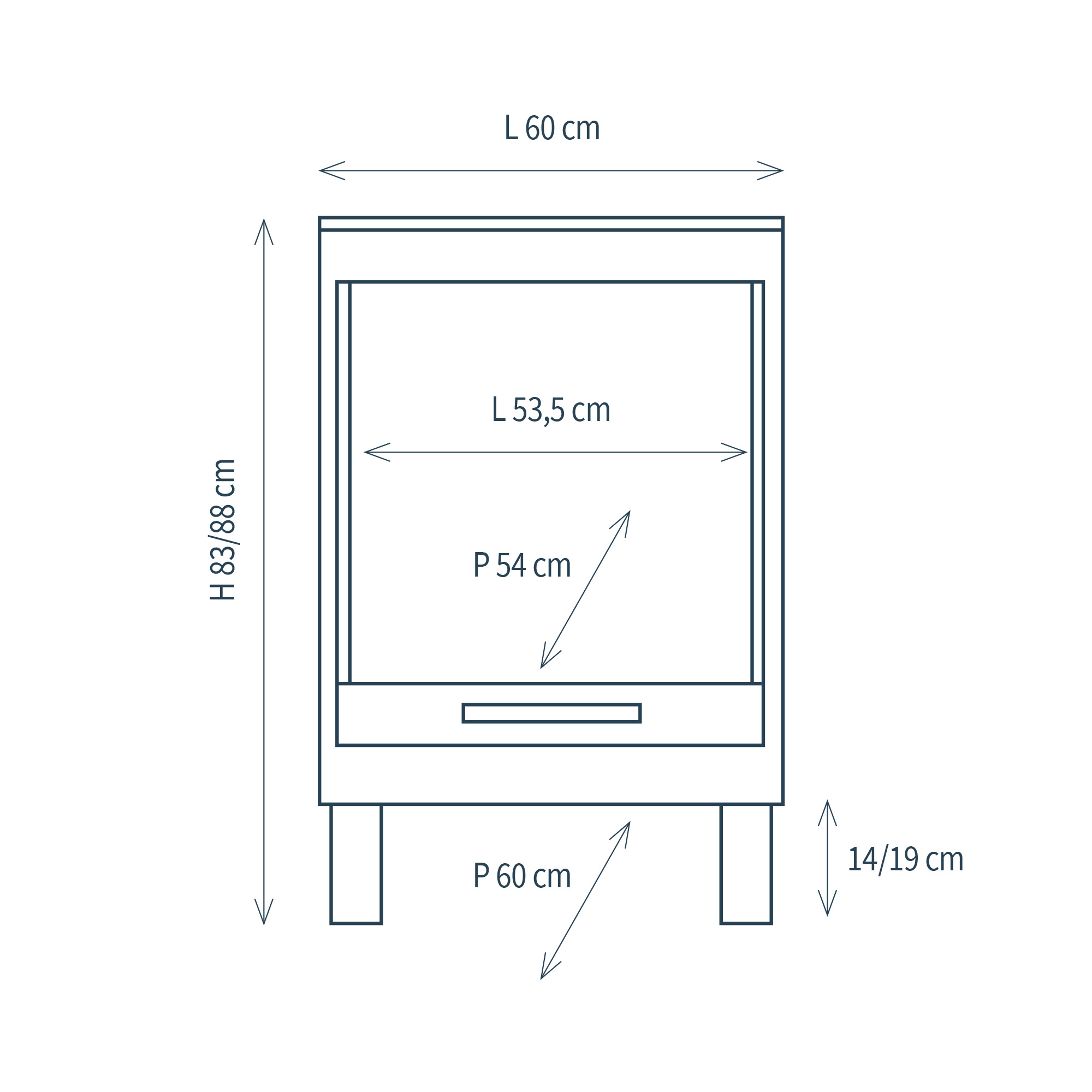 Module 1 compartment with feet