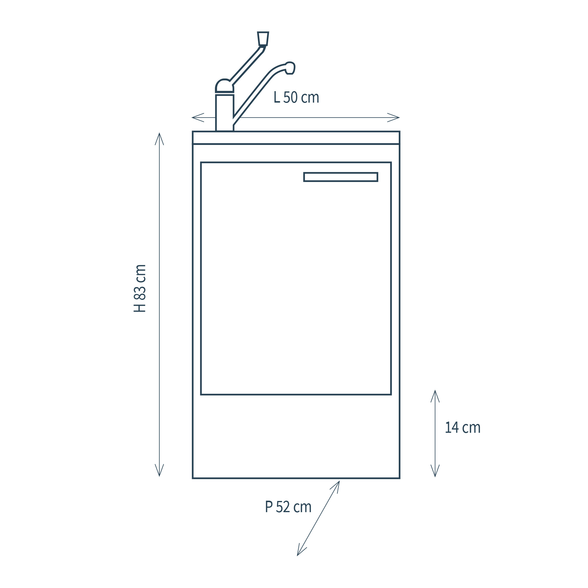 Modulo per mobile componibile professionale con lavello inox, miscelatore e zoccolino