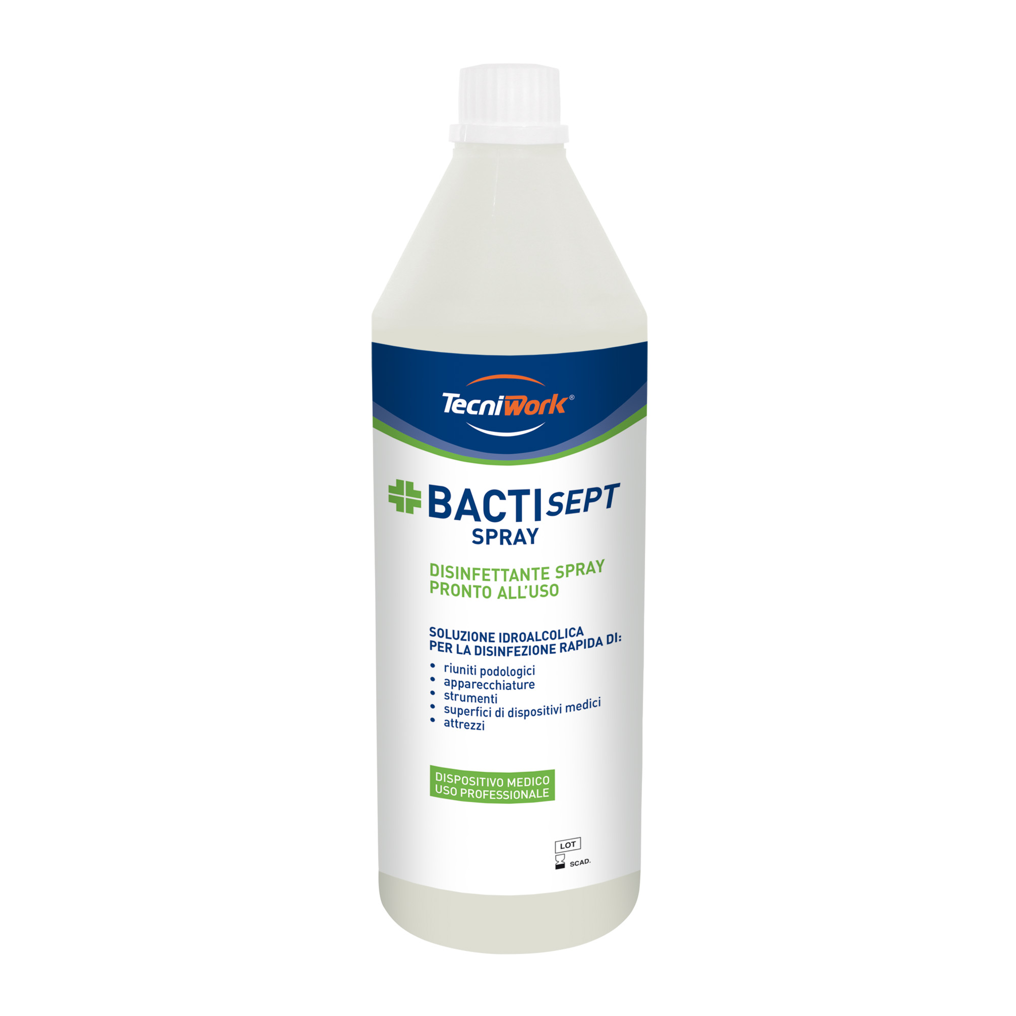 Désinfectant pour surfaces et équipements avec un taux d'alcool de 70° Bactisept Spray 1 l