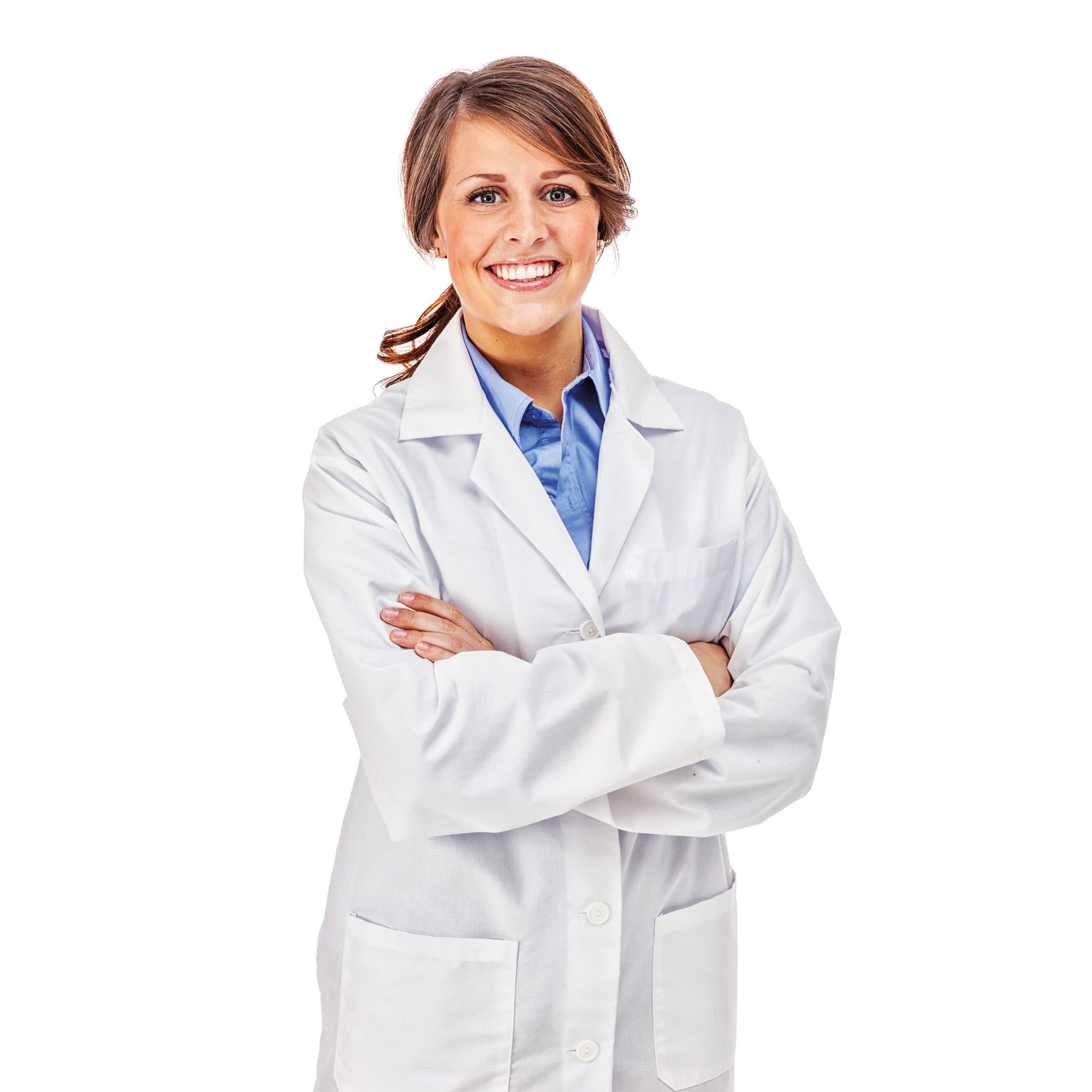 Frauen Artzmäntel aus weißer Baumwolle Größe 44