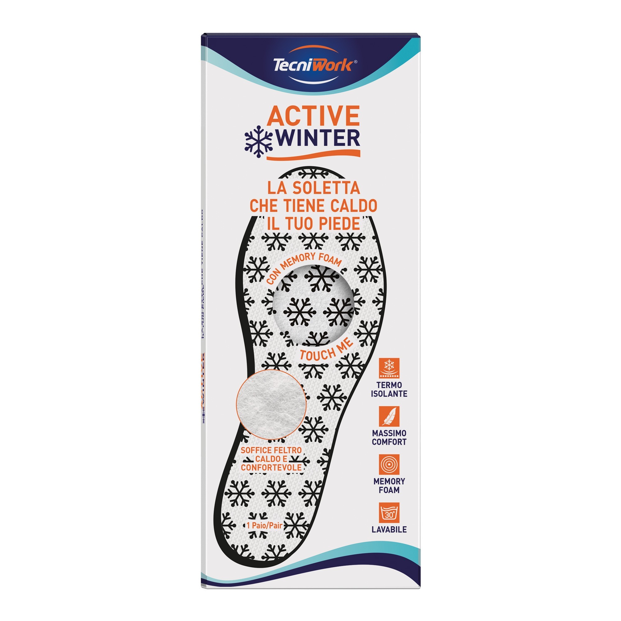 Solette termiche isolanti con memory foam Active Winter Espositore da 24 paia