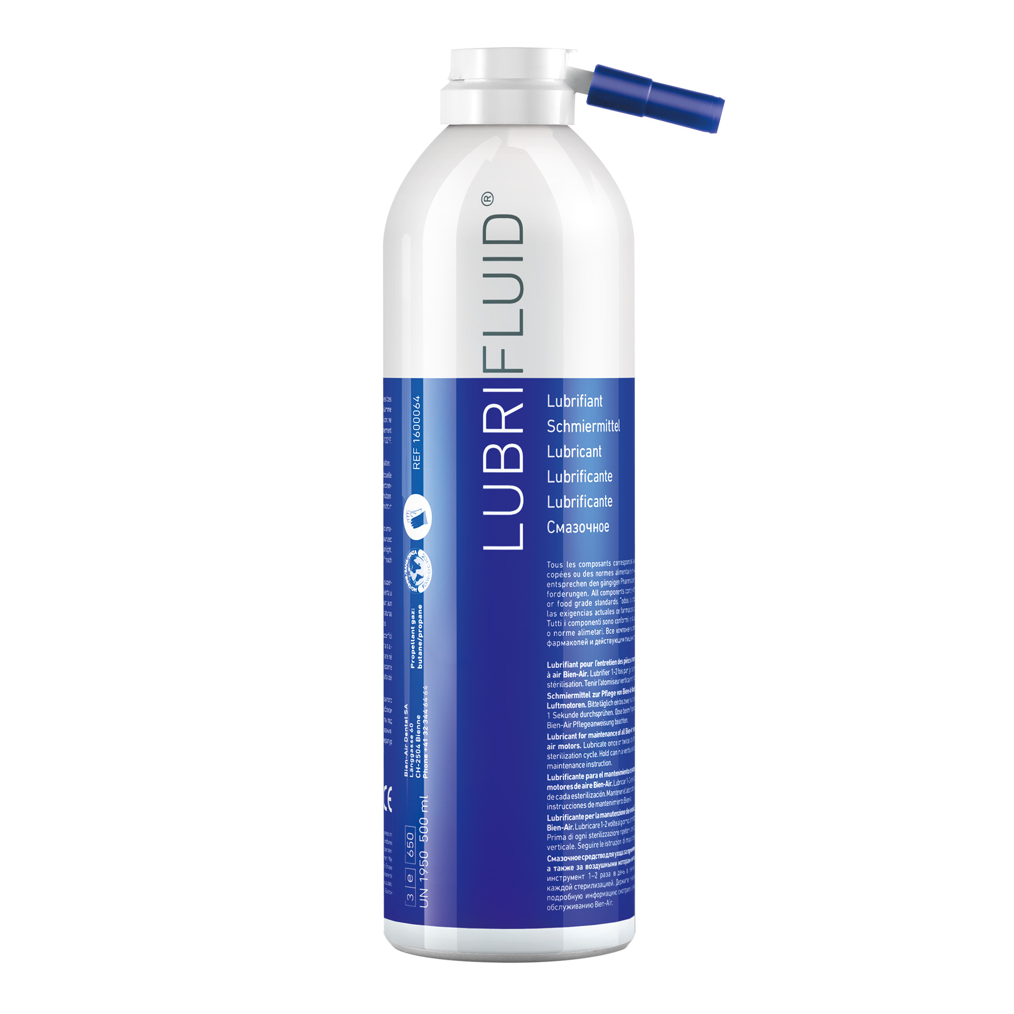 Soluzione lubrificante Lubrifluid per manipoli, contrangoli e turbine 500 ml