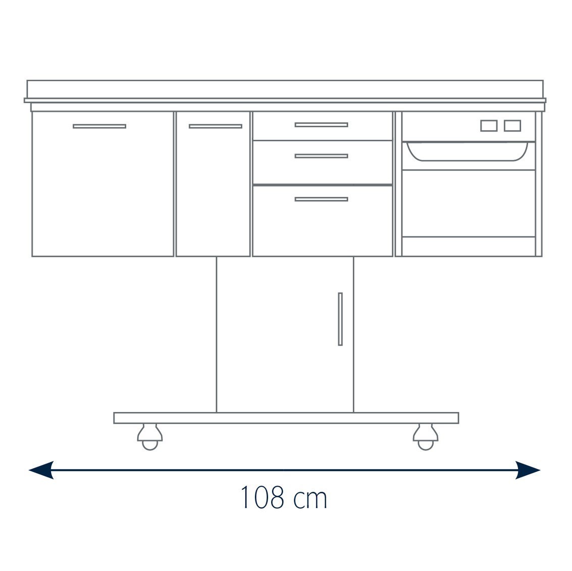 Gamma tre podological cabinet white