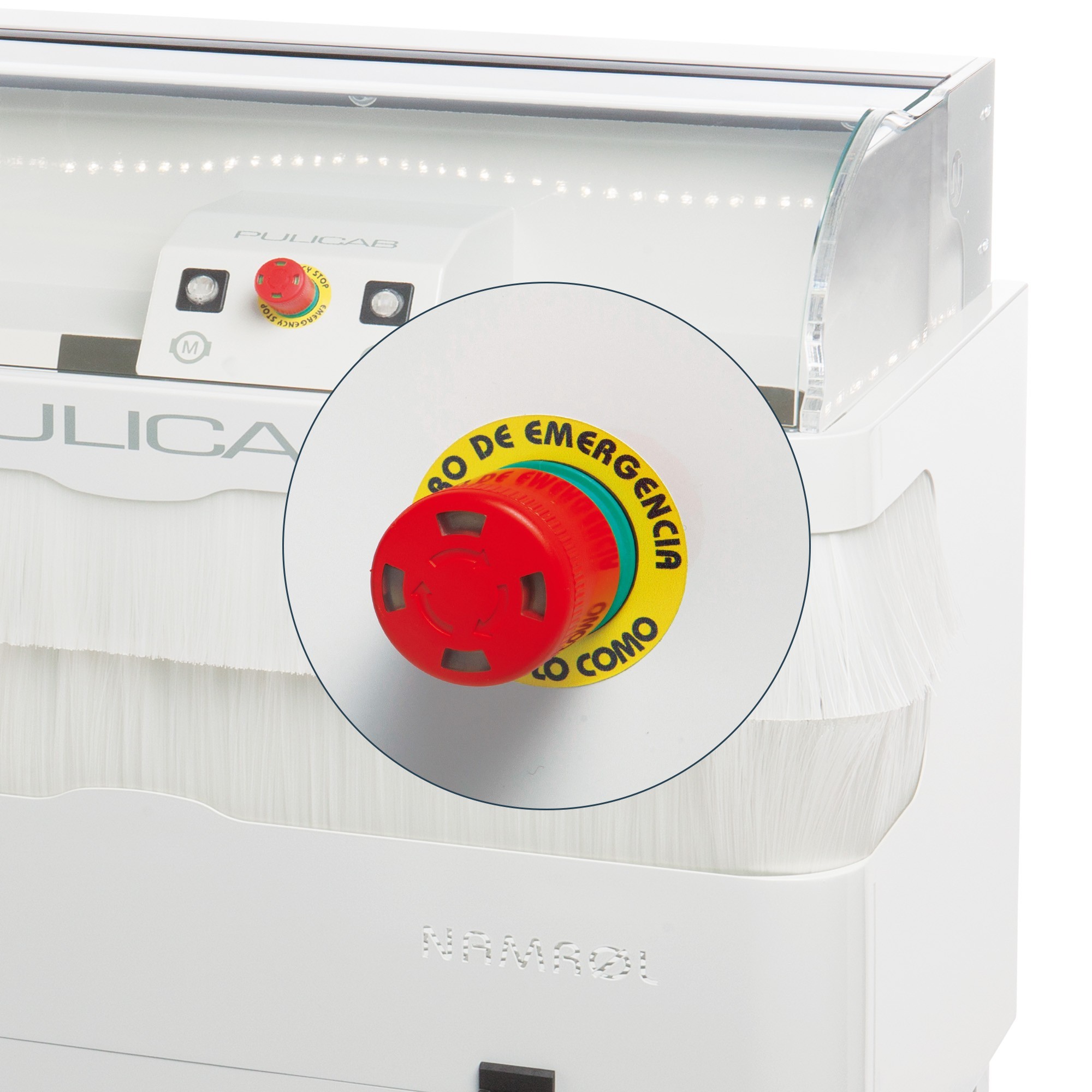 Machine de nettoyage avec boîte de ponçage, lumière LED et support de 80 cm de haut Pulicab