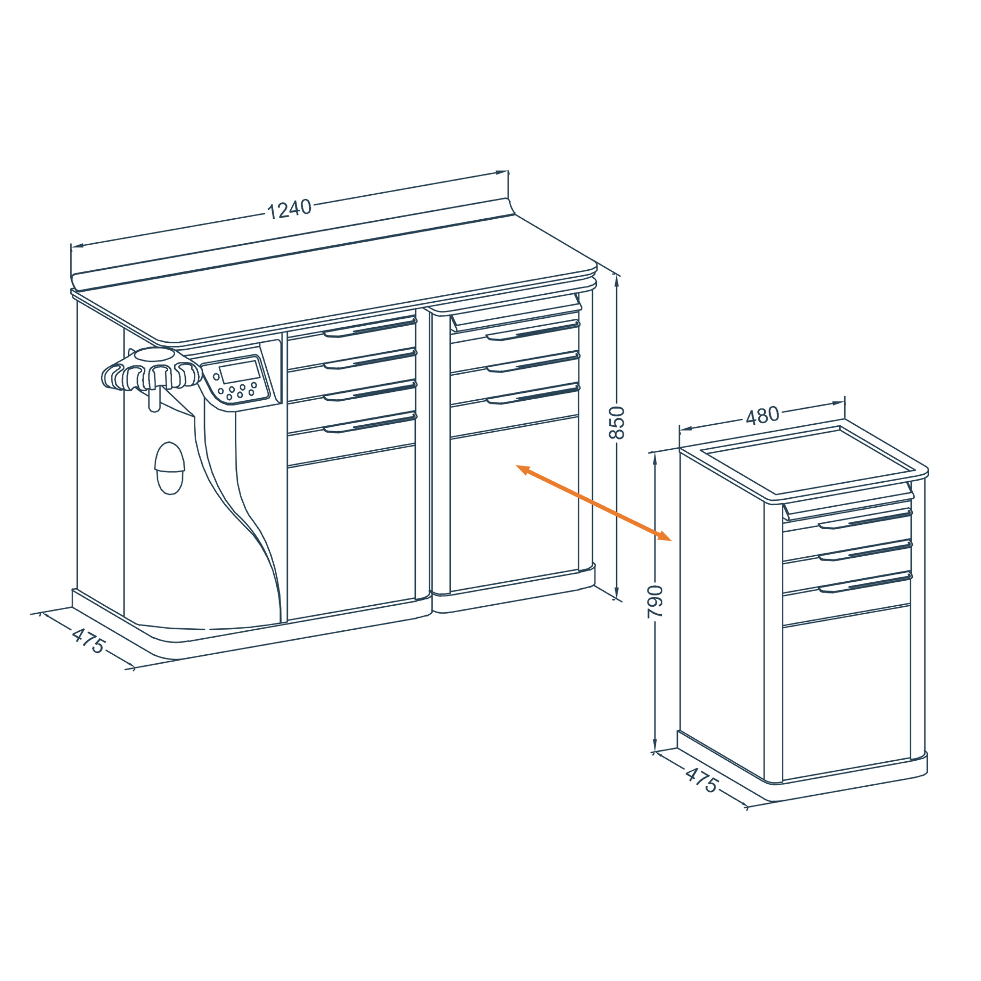 Podiatry unit Futura Plus XL