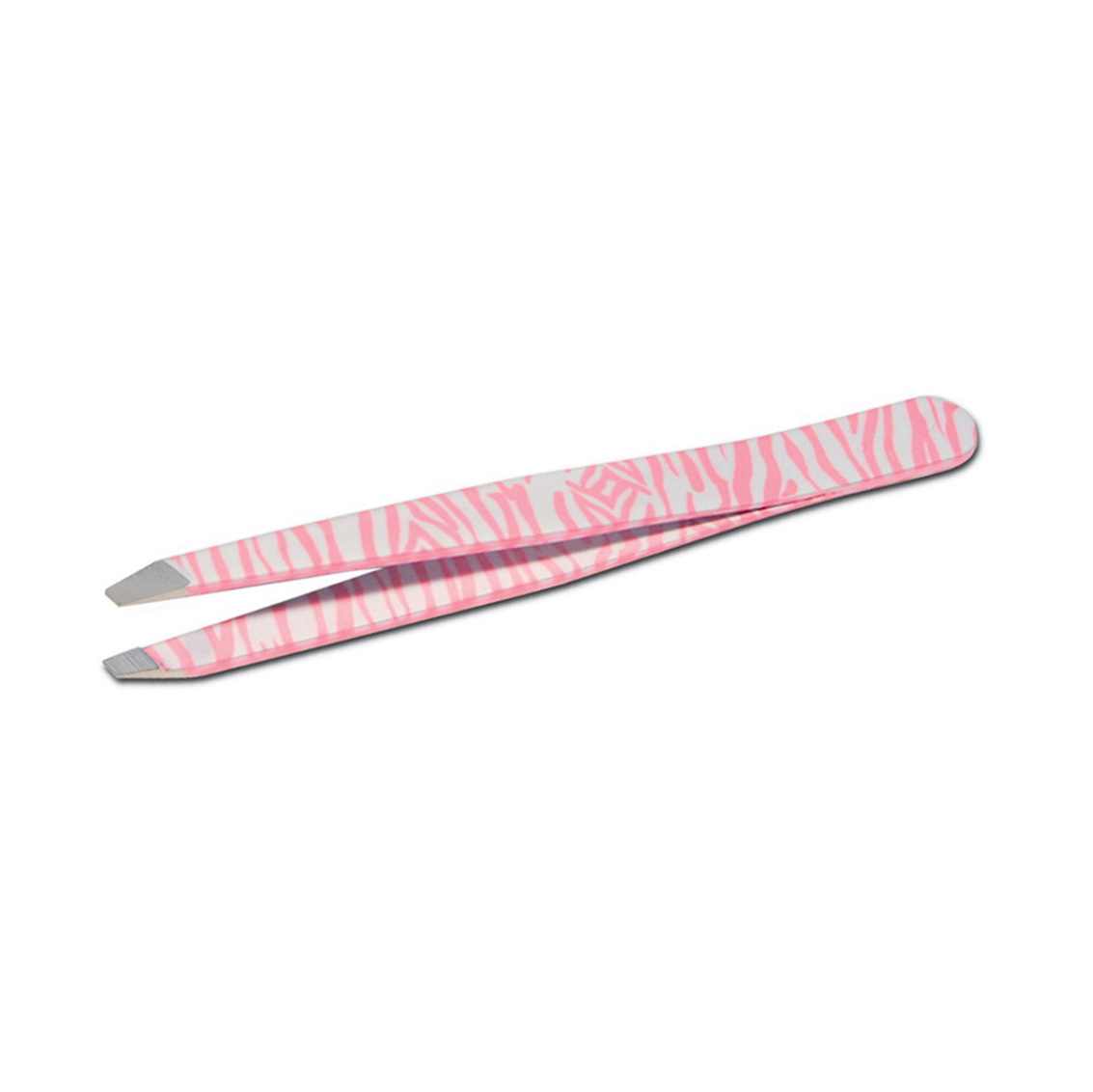 Zebra rose Pince à épiler professionnelle pour sourcils avec pointe oblique